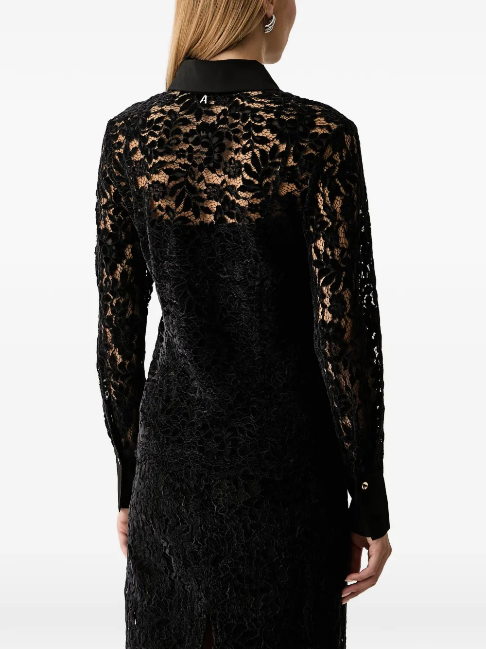 TWINSET Shirt met bloemenkant Zwart