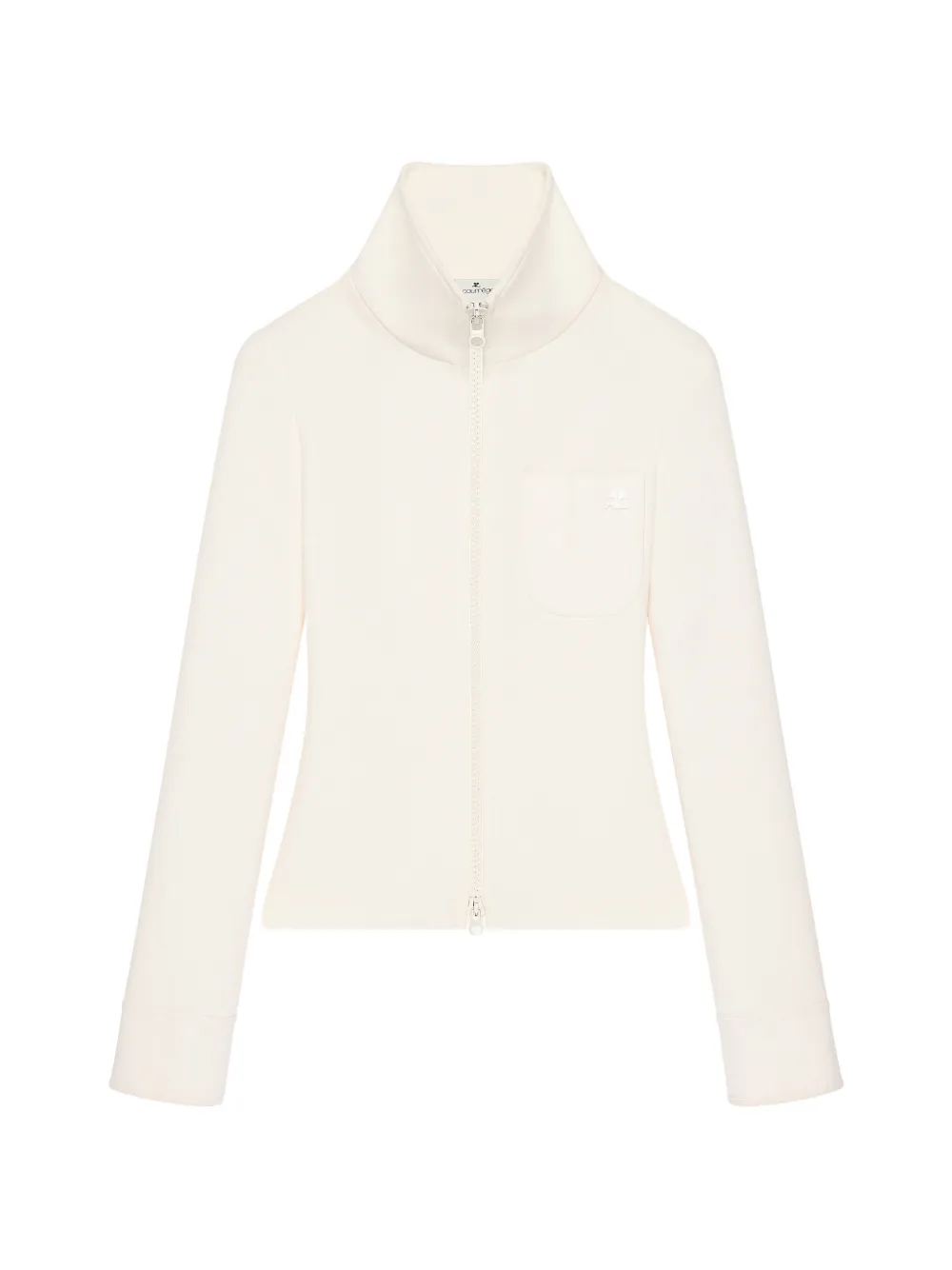 Courrèges zip-up twill cardigan - Bianco