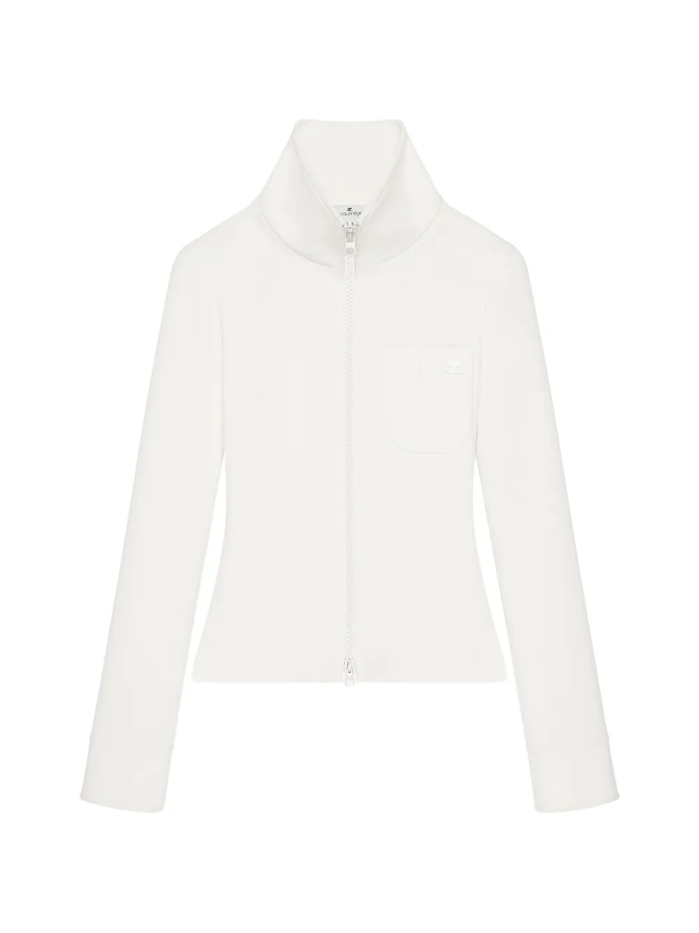 Courrèges zip-up twill cardigan - Bianco