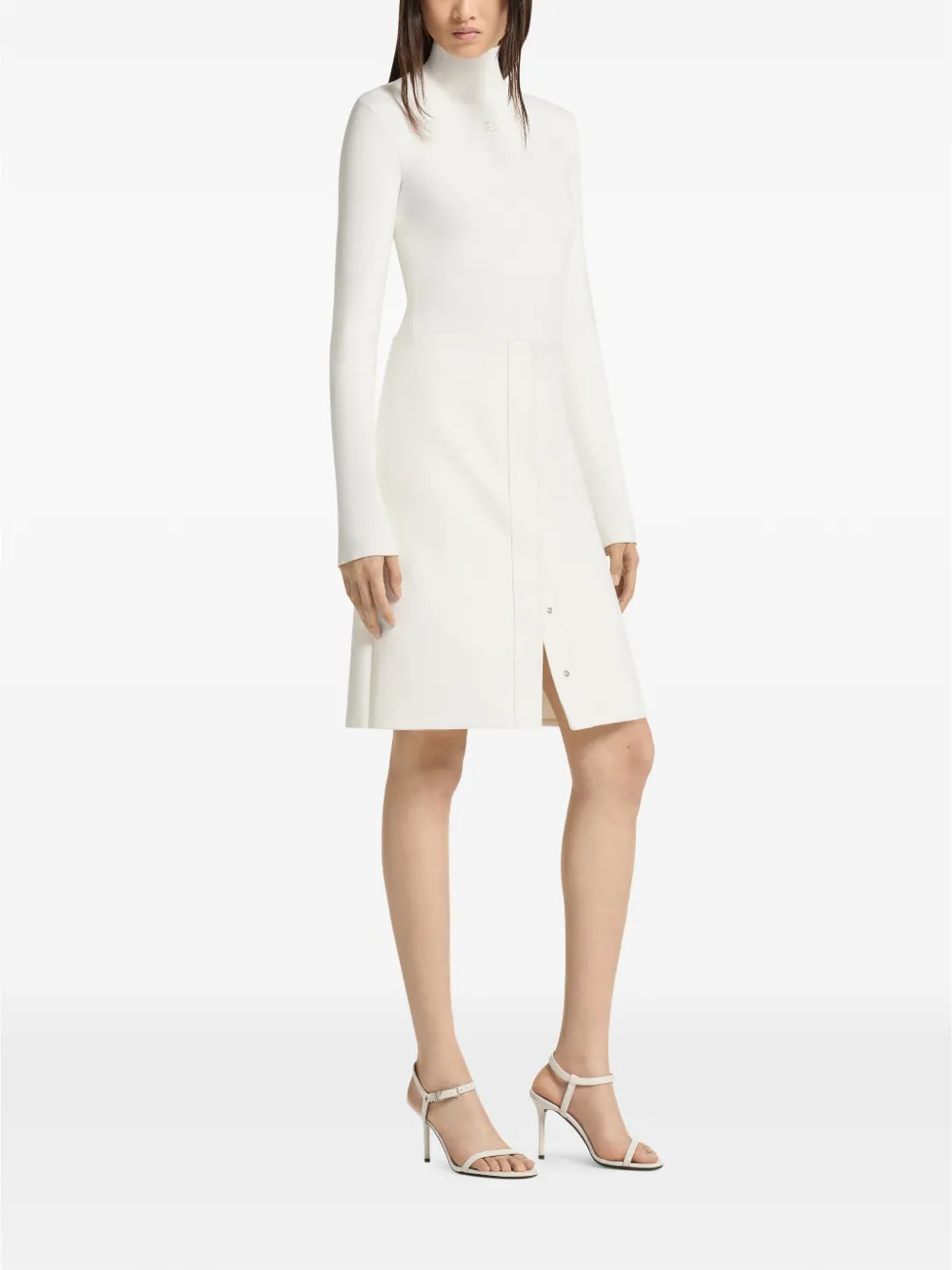 Courrèges Mini-rok met drukknoop Wit