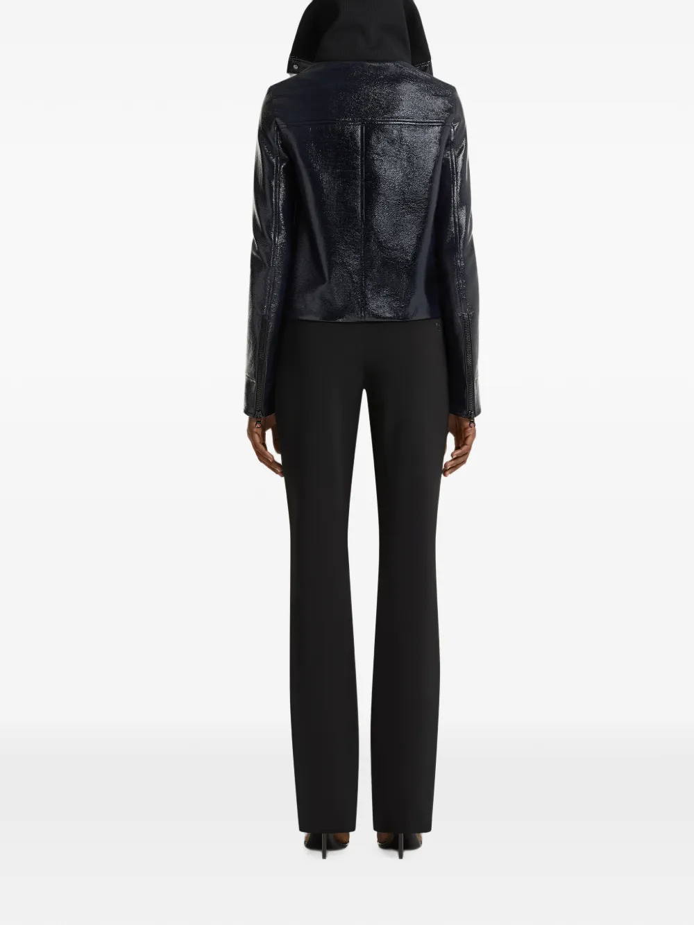 Courrèges Vinyl jack met hoge kraag Blauw