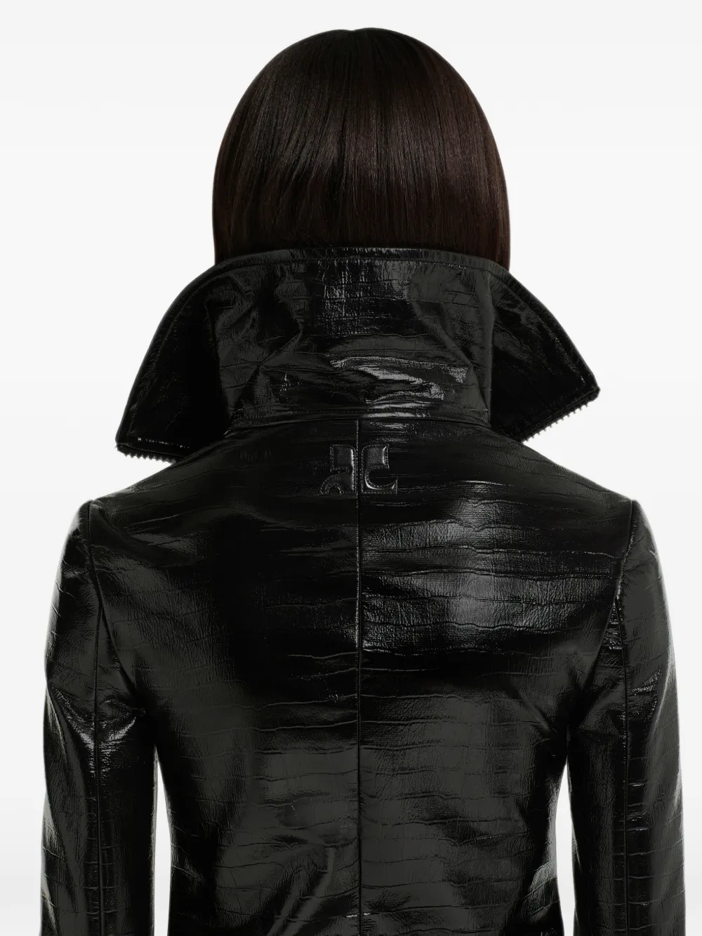 Courrèges Vinyl jack met hoge kraag Blauw