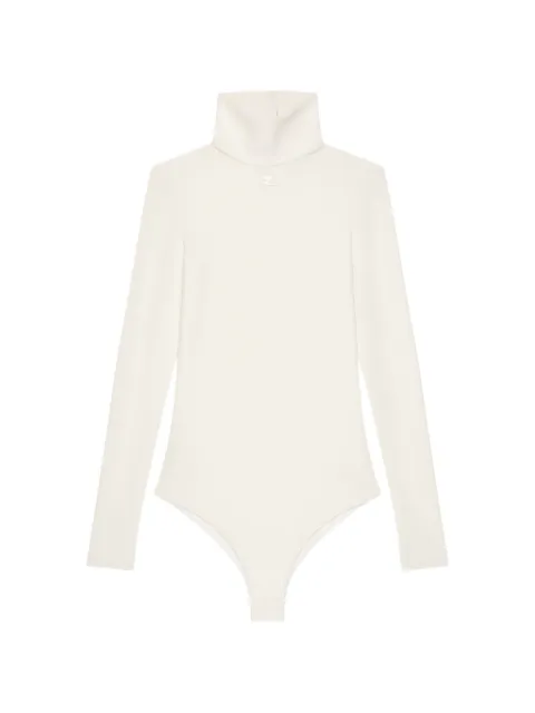 Courrèges body con logo bordado y cuello alto