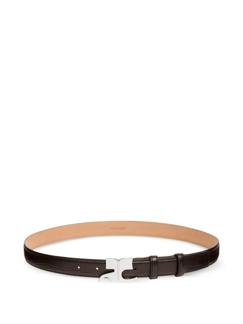 Courrèges croc-embossed leather belt