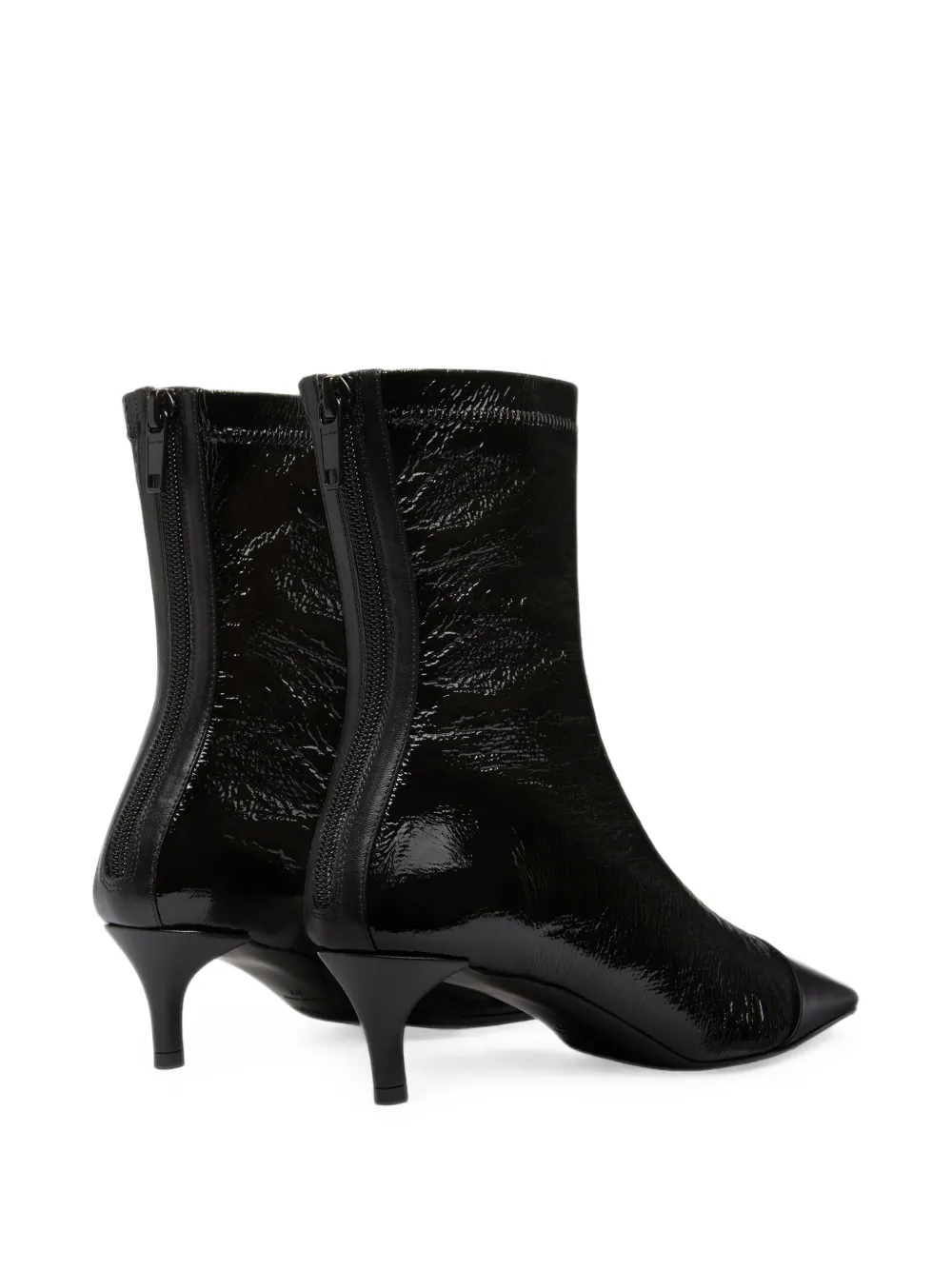 Courrèges Logo Toe-cap Ankle Boots in Black, view 3