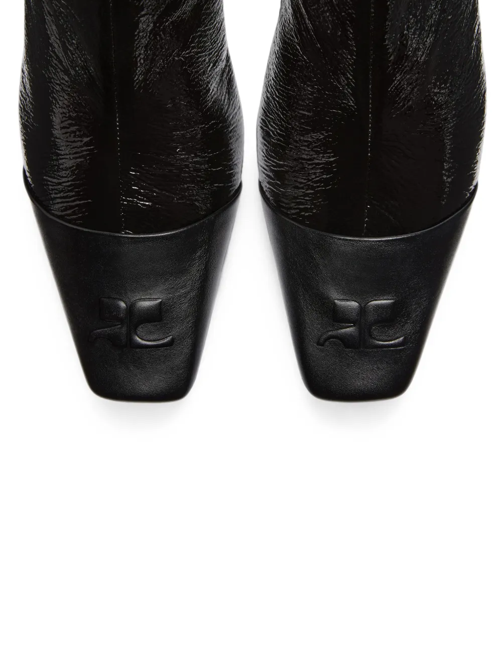 Courrèges Logo Toe-cap Ankle Boots in Black, view 4