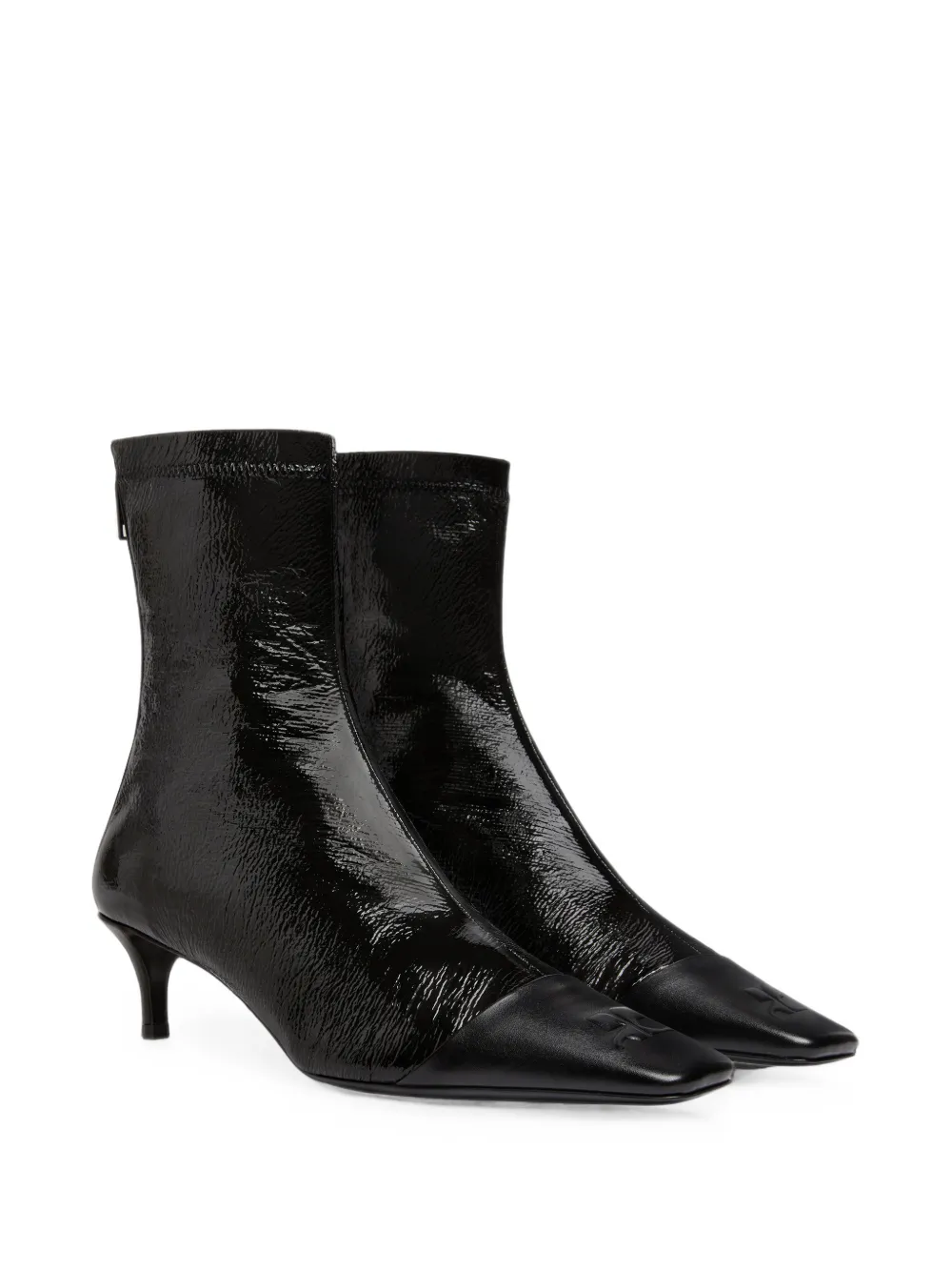 Courrèges Logo Toe-cap Ankle Boots in Black, view 2