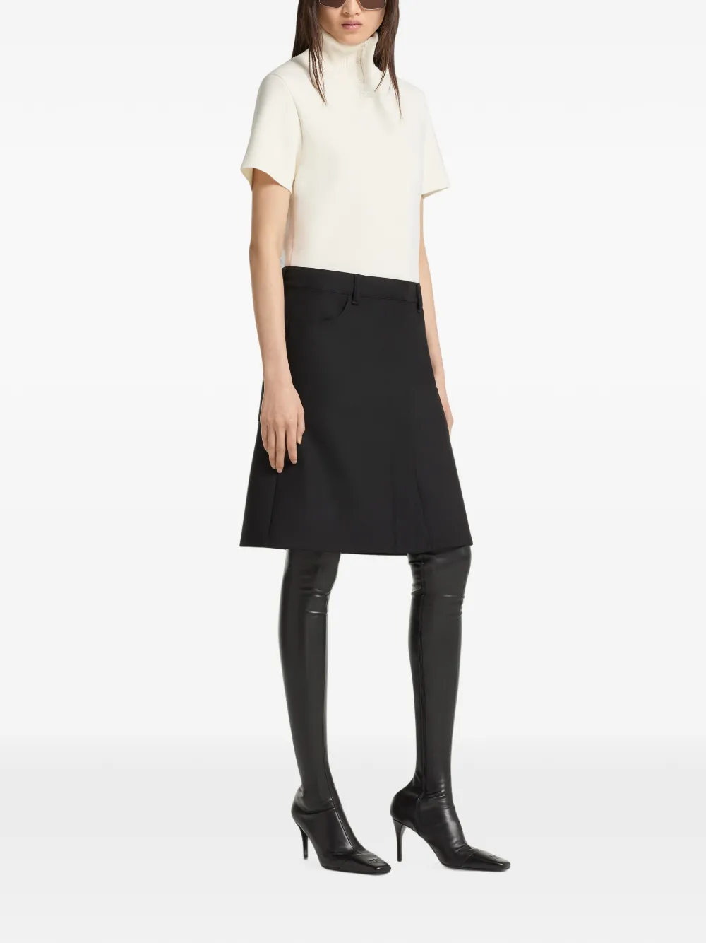 Courrèges Milano gebreide trui met hoge hals Beige