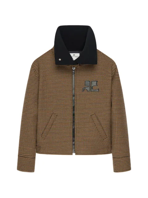 Courrèges veste à motif pied-de-poule et col montant