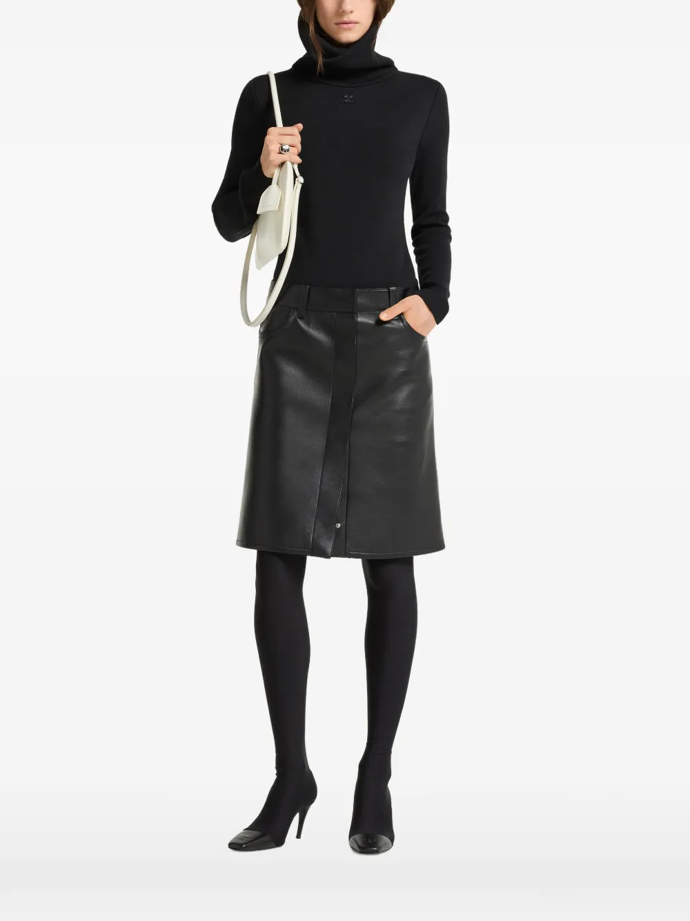 Courrèges high-collar sweater - Nero