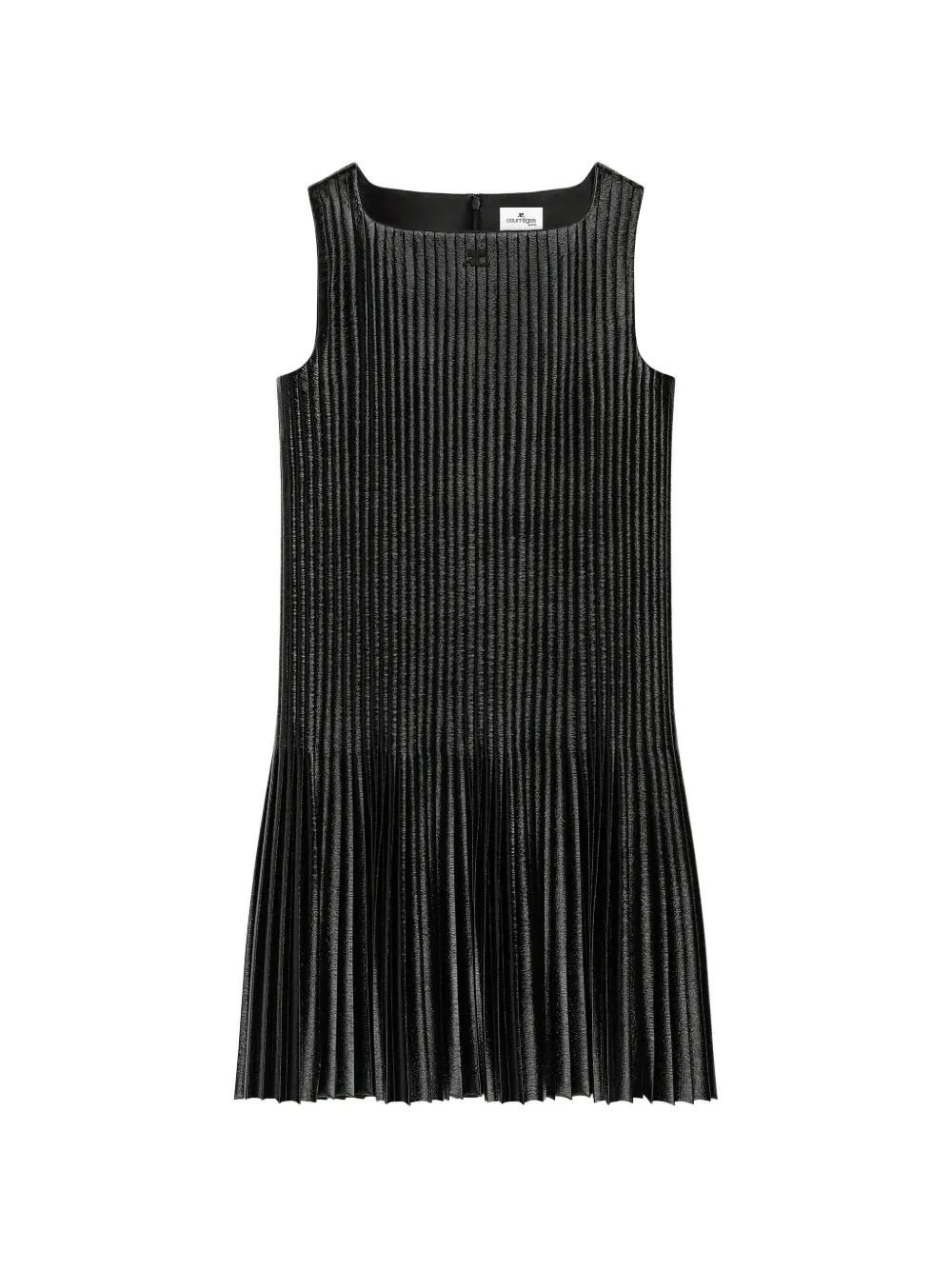 Courrèges pleated vinyl mini dress - Nero
