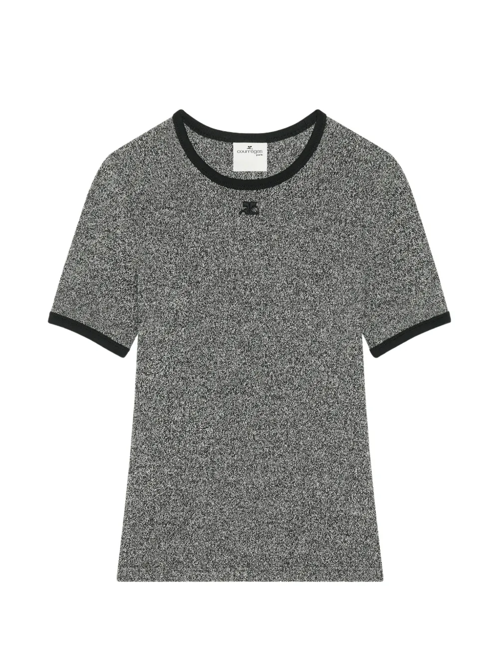 Courrèges heather contrast-trim T-shirt - Nero