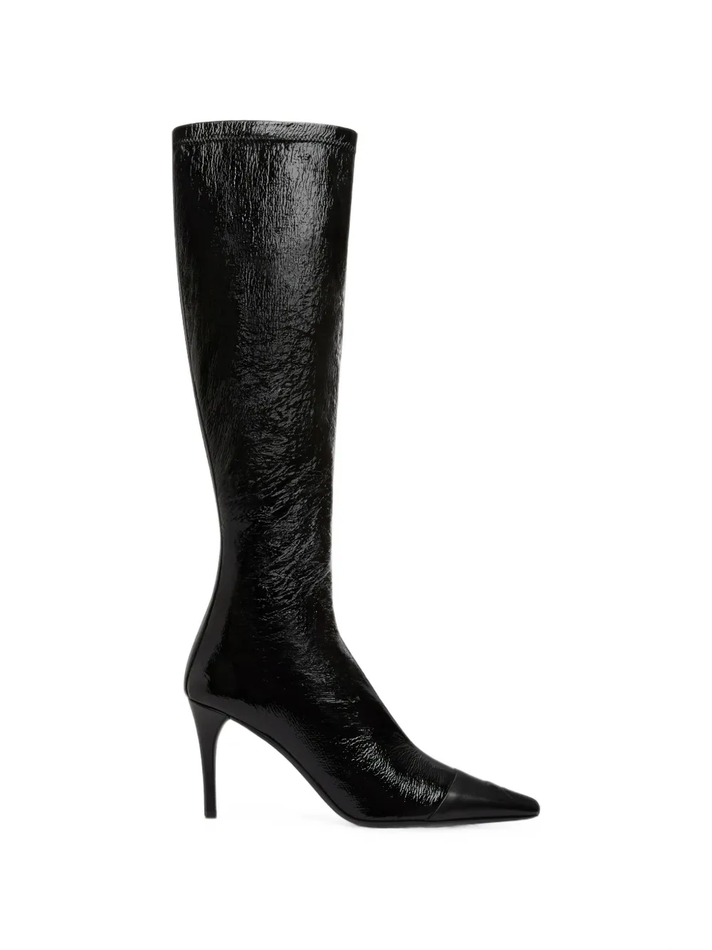 Courrèges crinkled toe-cap boots - Nero
