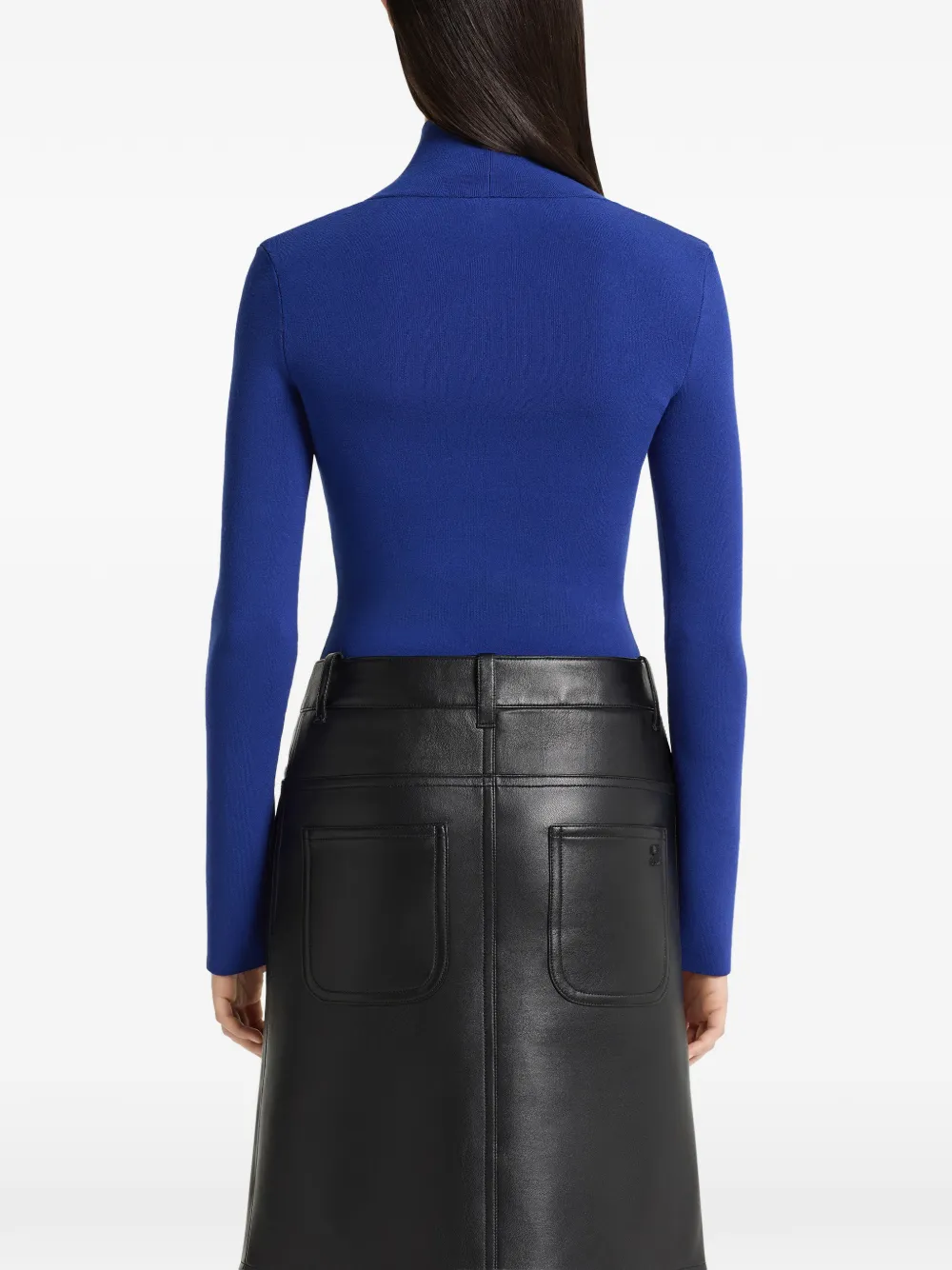 Courrèges Milano gebreide trui met hoge hals Blauw