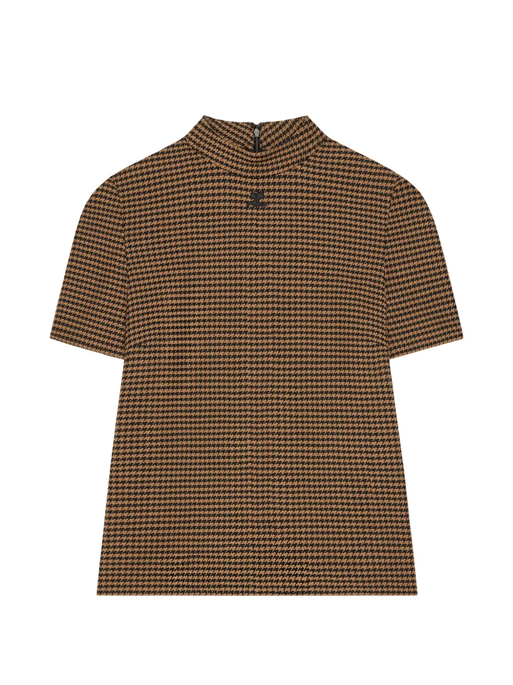 Courrèges Heritage houndstooth-pattern top - Marrone