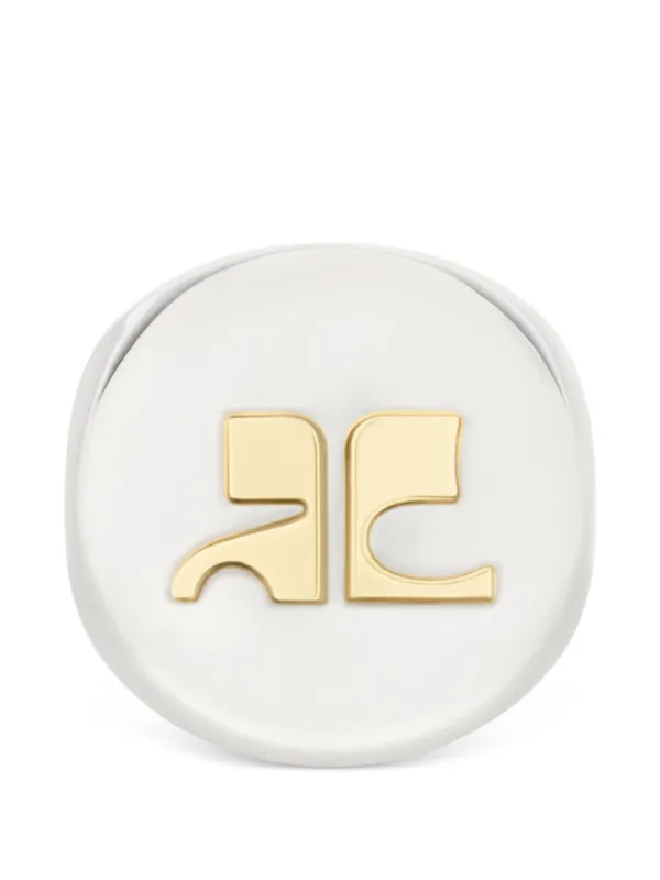 Courrèges AC Logo-plaque Signet Ring in Silver