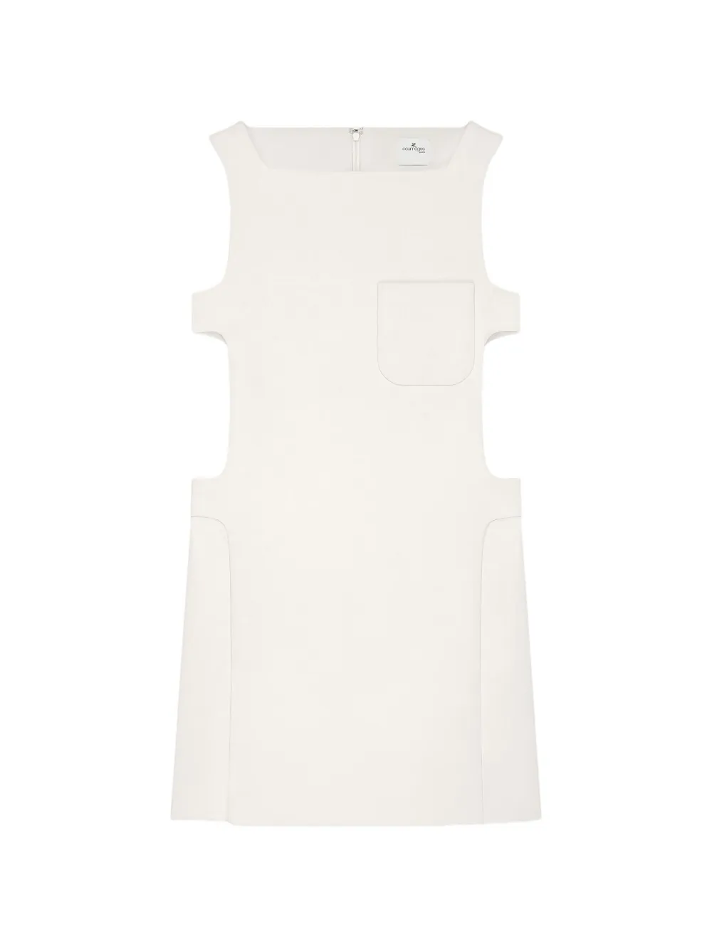 Courrèges Abito corto smanicato con cut-out - Bianco