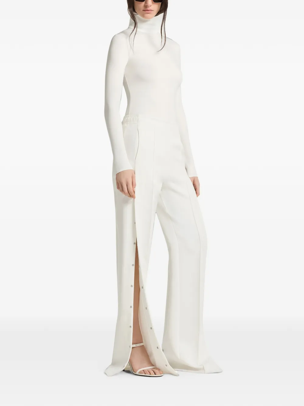 Courrèges Twill broek met drukknoop Wit