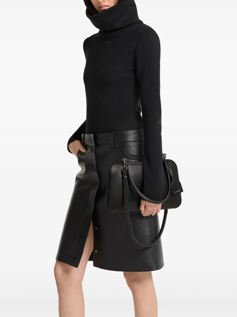 Courrèges Shadow schoudertas van imitatieleer Zwart
