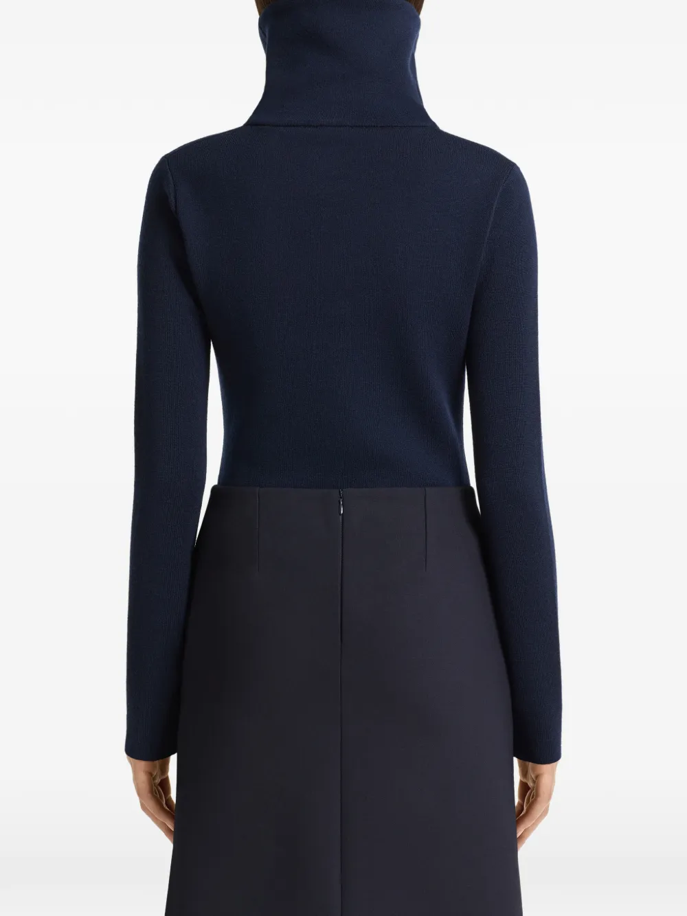 Courrèges Trui met logopatch en hoge hals Blauw