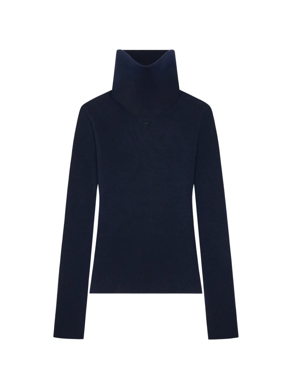 Courrèges Trui met logopatch en hoge hals Blauw