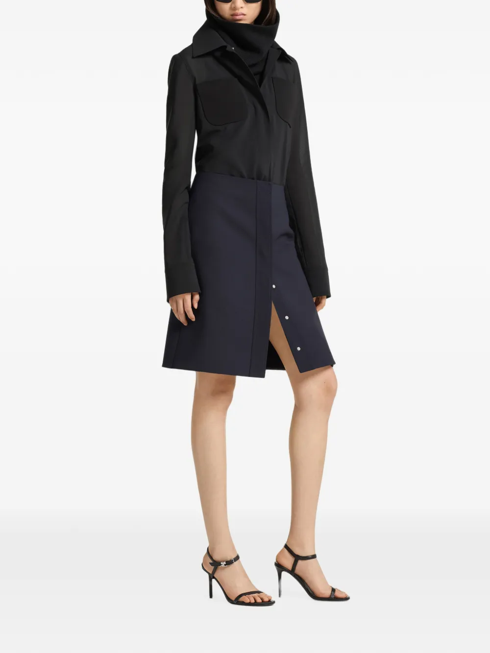 Courrèges Mini-rok met drukknoop Blauw