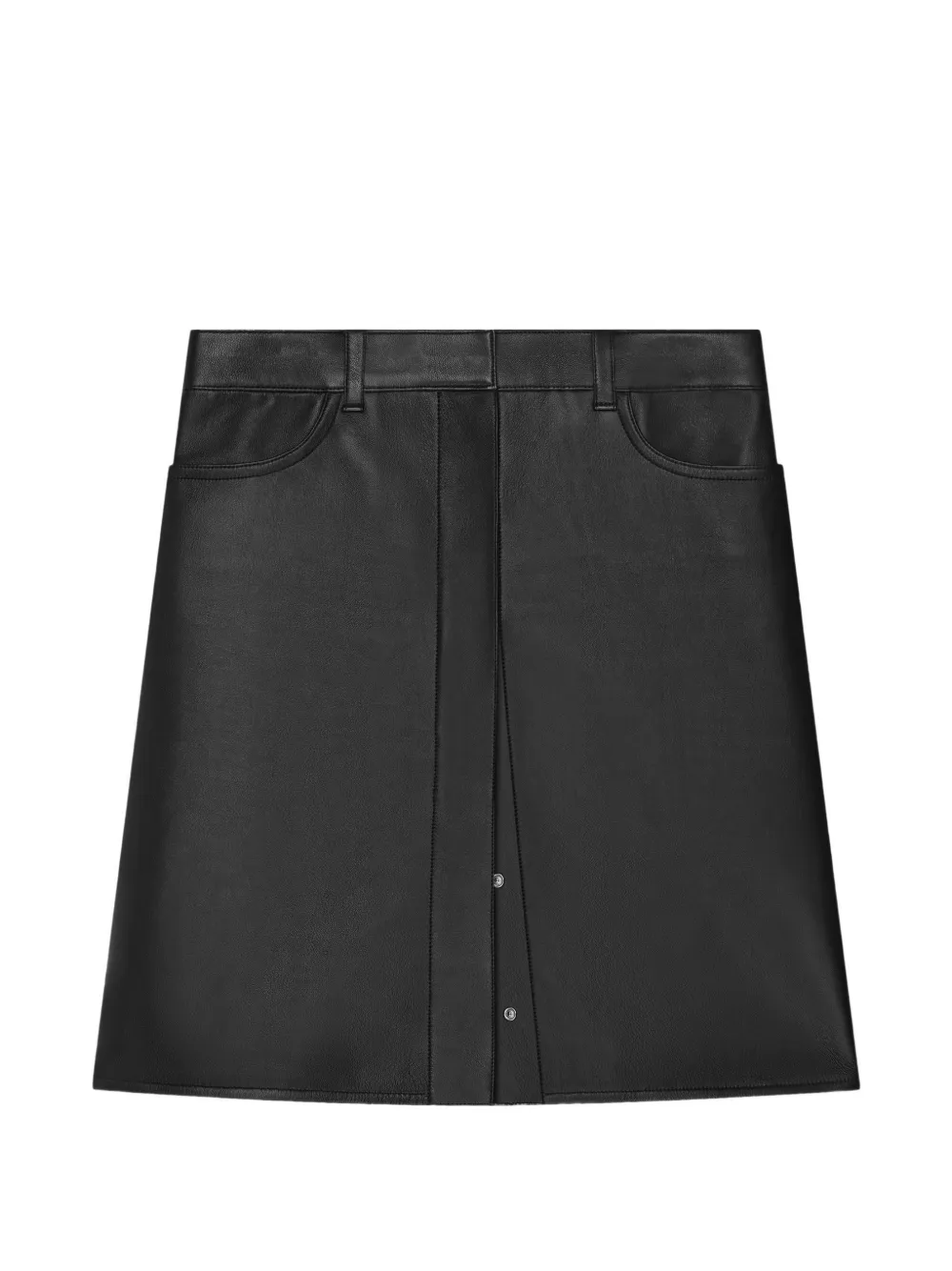Courrèges leather snap-button mini skirt - Nero