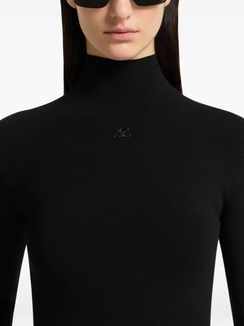 Courrèges Milano gebreide trui met logo-patch Zwart