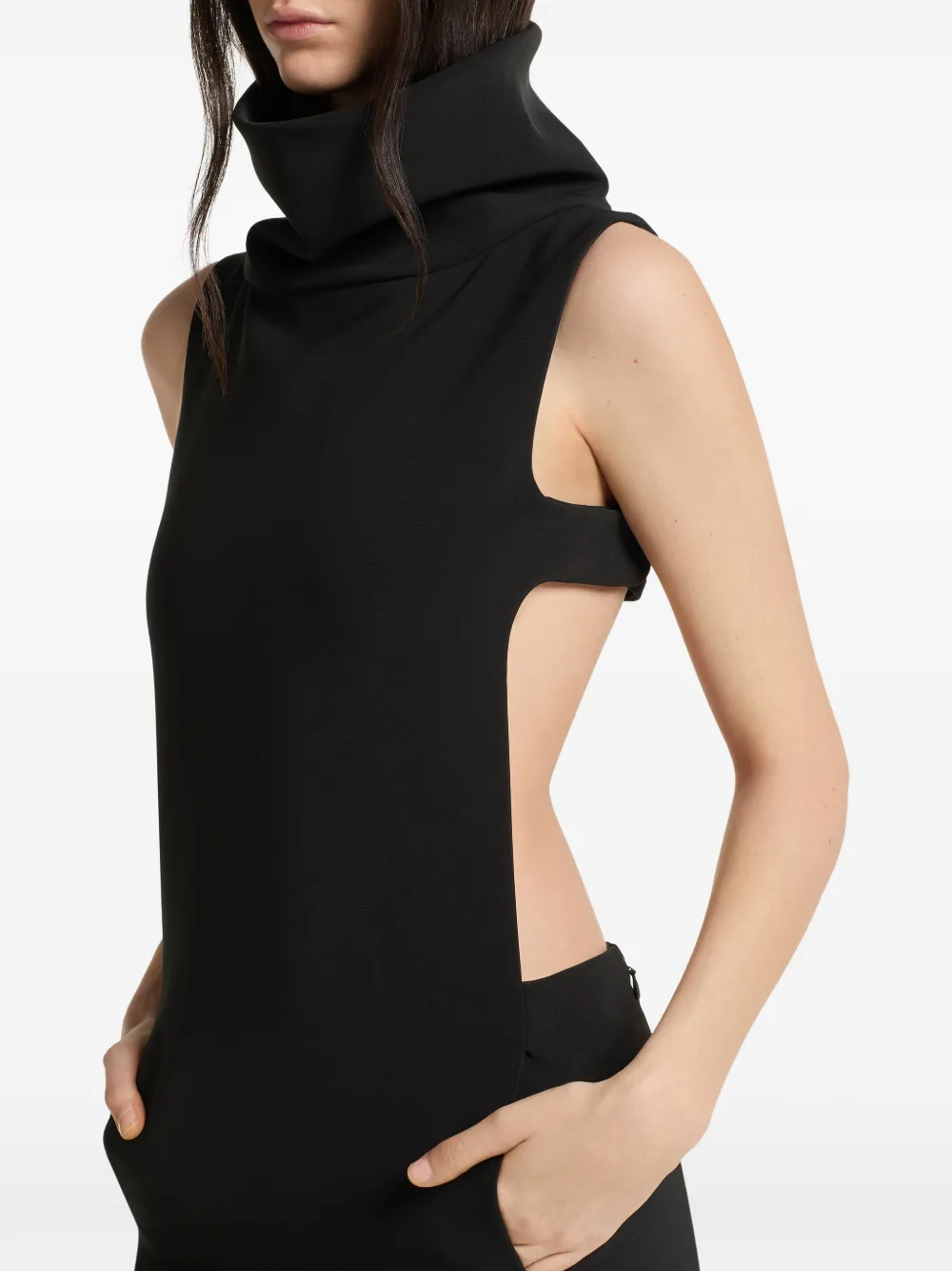 Courrèges Uitgesneden maxi-jurk Zwart