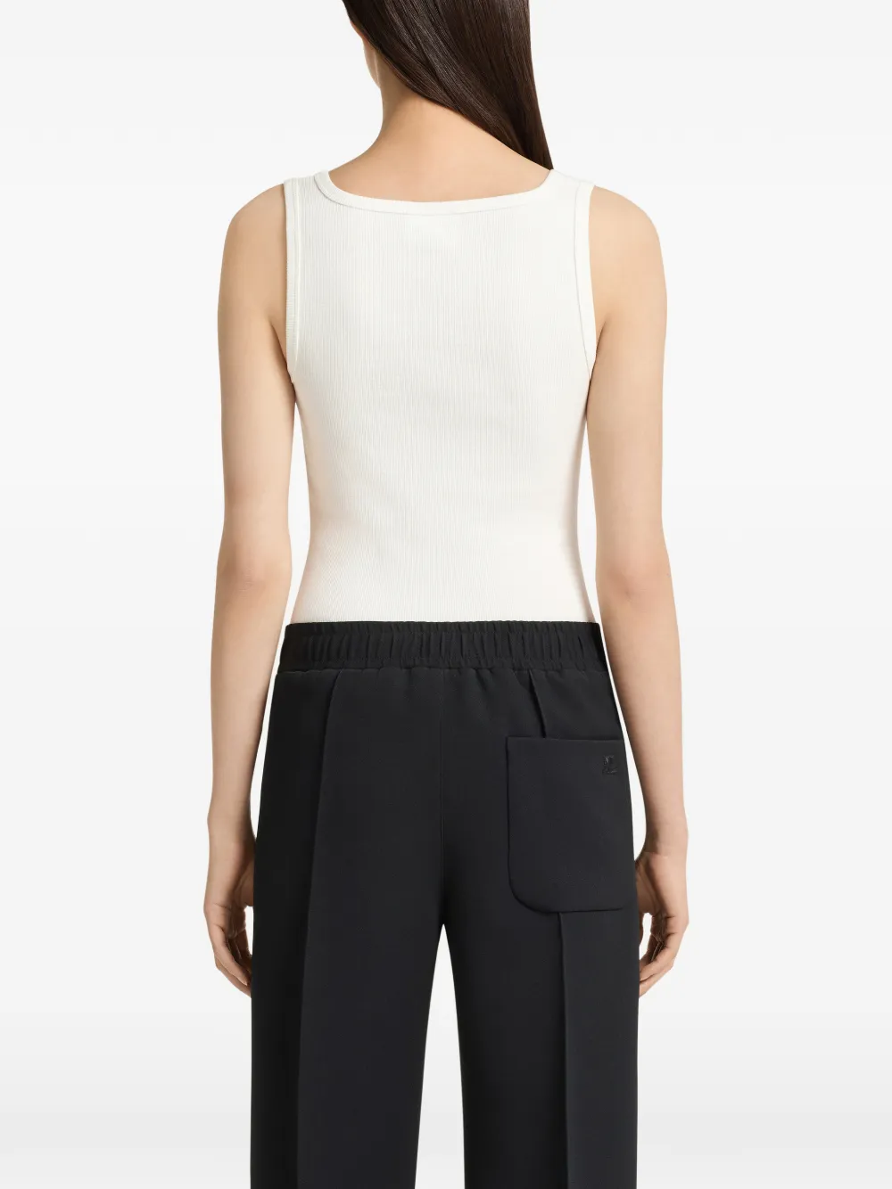 Courrèges Ribgebreide tanktop met rits Wit