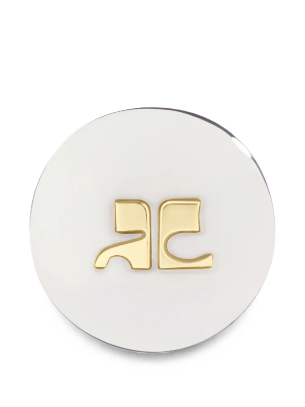 Courrèges AC logo-plaque ring - Argento