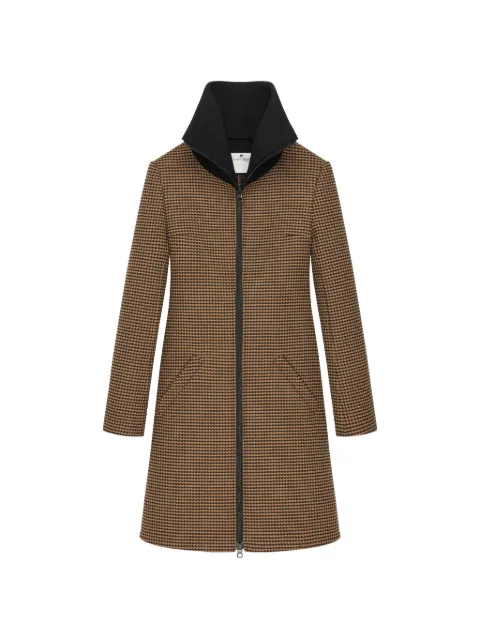 Courrèges abrigo con motivo pied de poule y cuello alto
