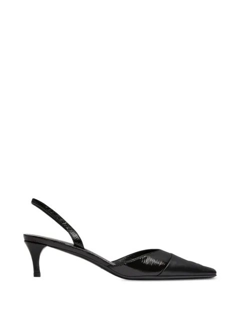 Courrèges vinyl-toe cap slingback pumps