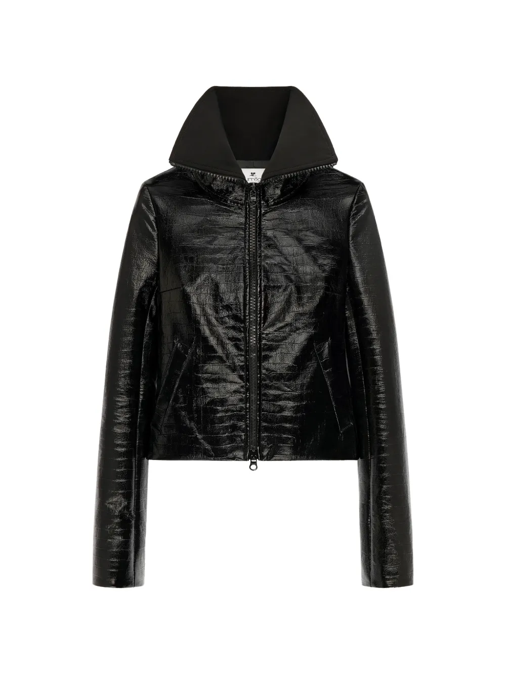 Courrèges croc-embossed high-neck jacket