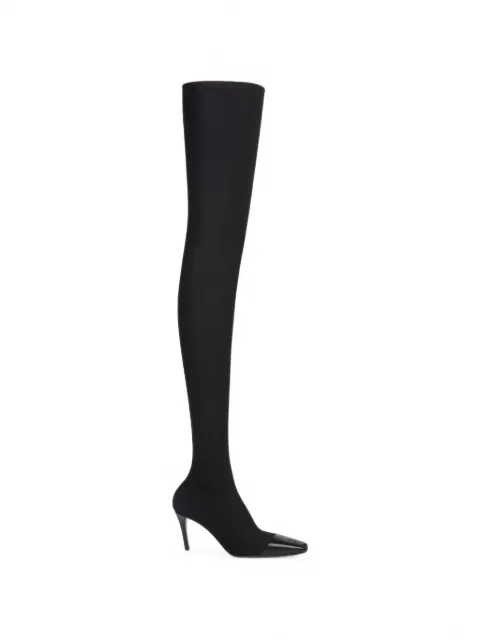 Courrèges leather-cap thigh-high boots