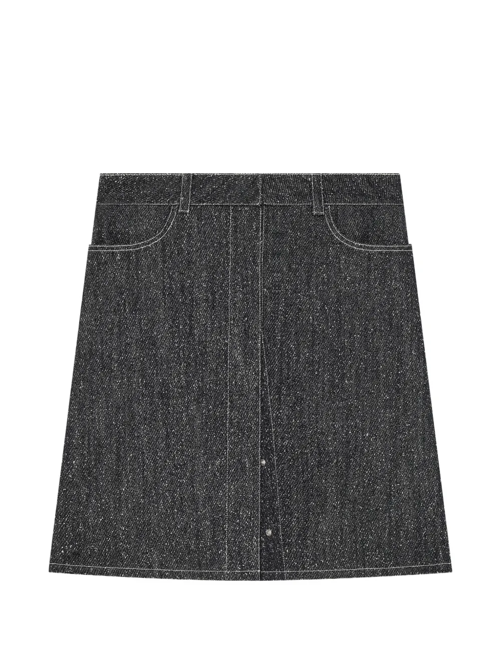 Courrèges mélange-effect denim midi skirt - Nero