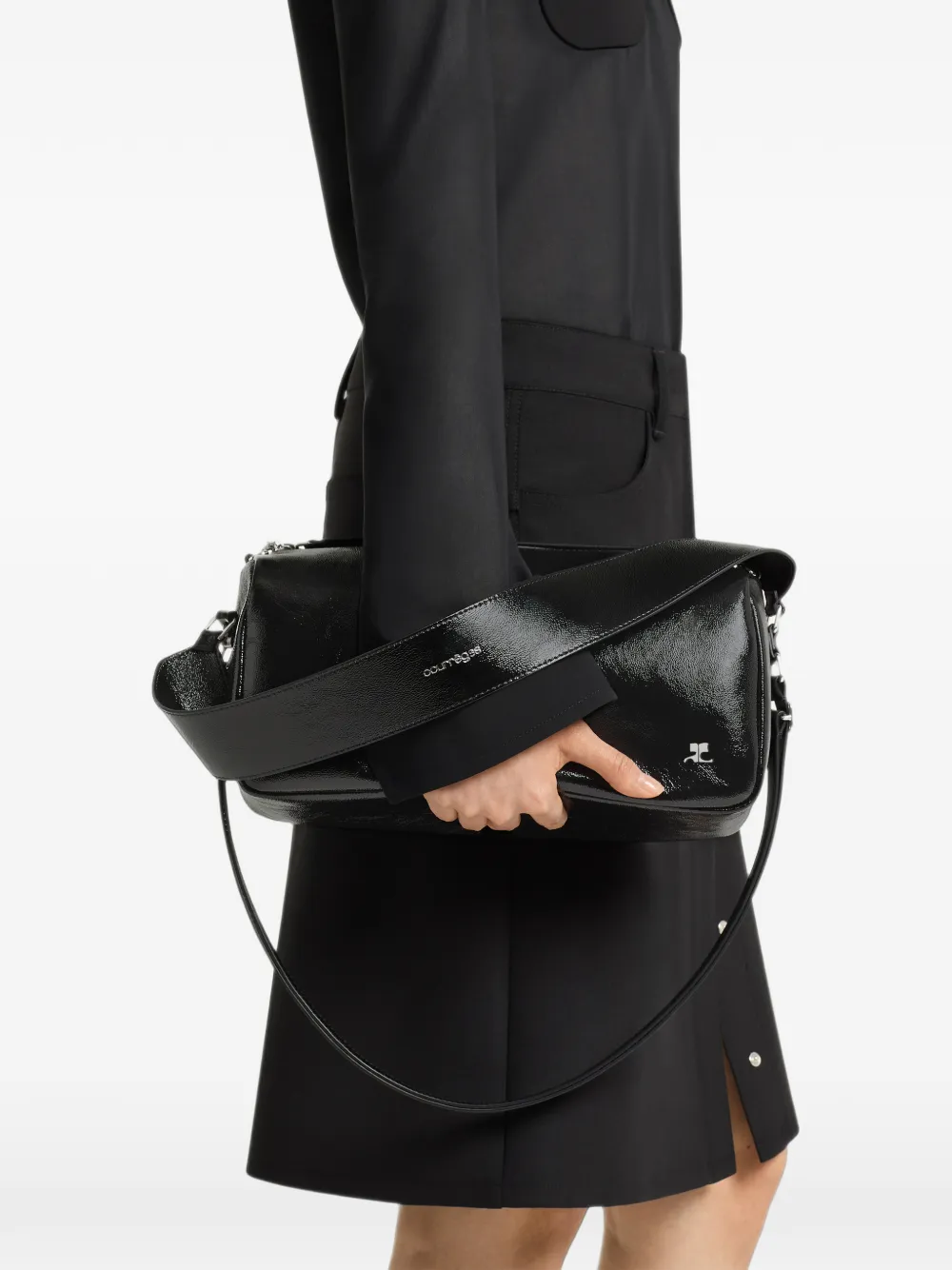 Courrèges Three Sixty medium schoudertas Zwart