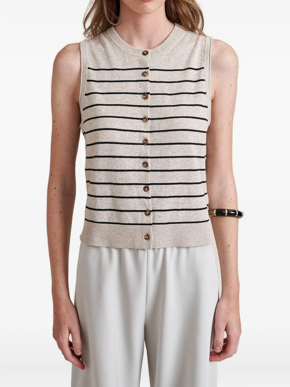 La Ligne Lee striped cardigan - Nude