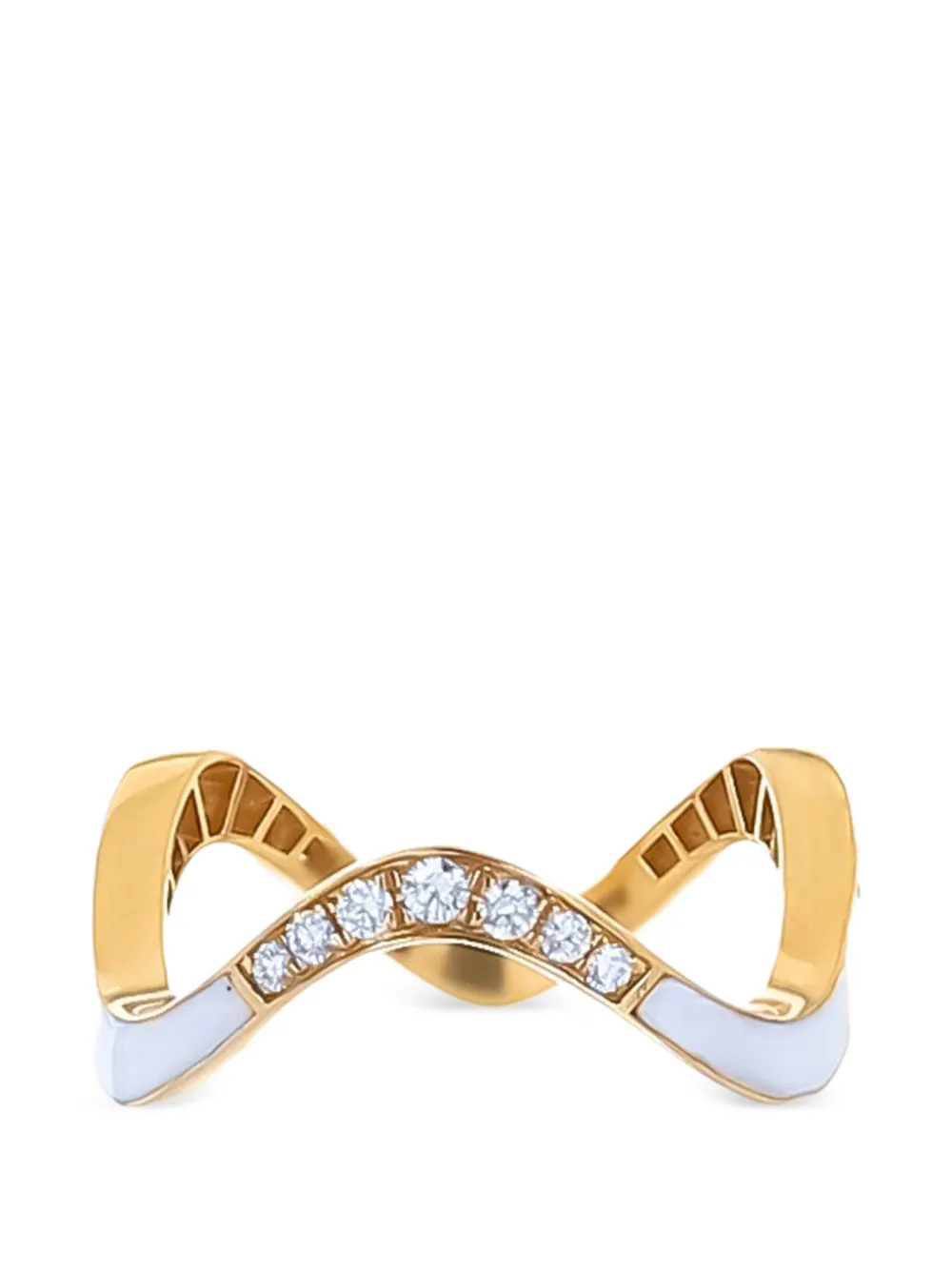 Cicada Jewelry diamond wave ring - Oro