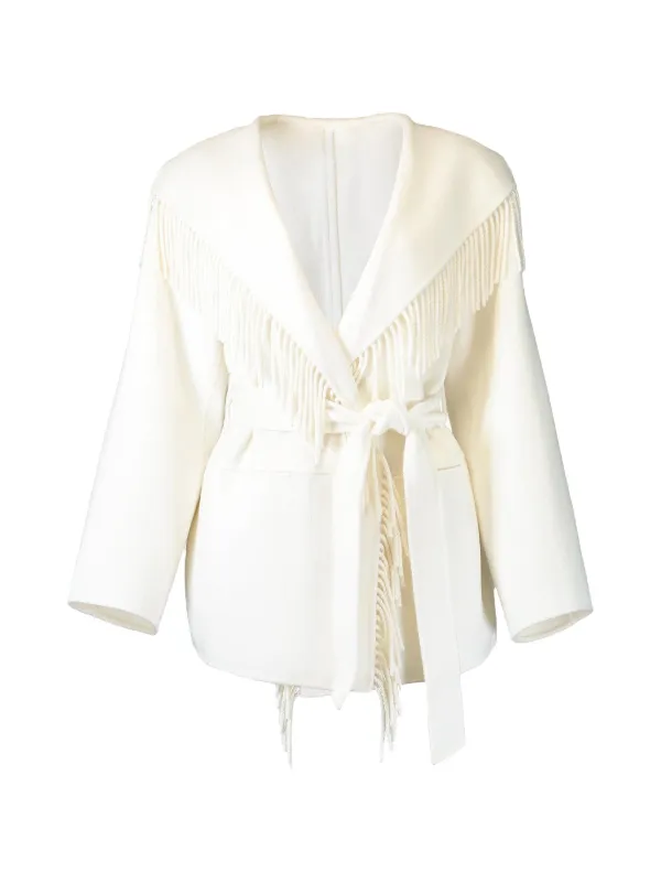 Simkhai Rowen Fringe Jacket in White