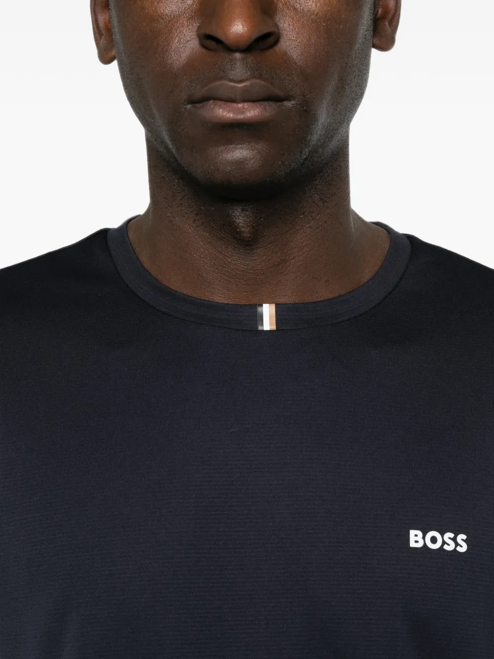 BOSS T-shirt met logoprint Blauw
