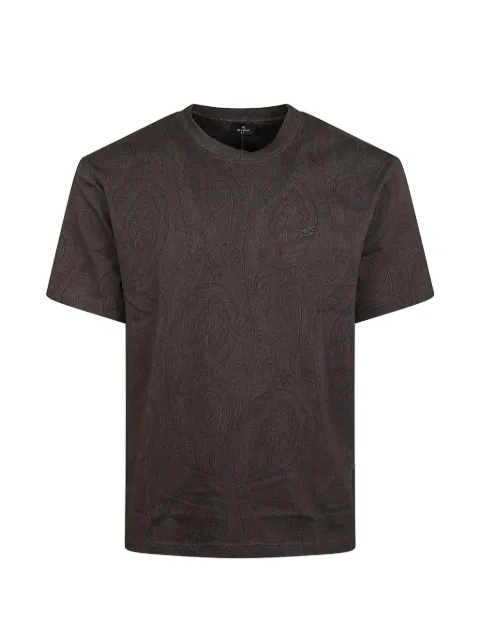 ETRO paisley-print logo-embroidered T-shirt