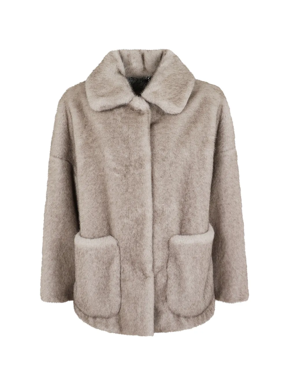 Herno faux-fur patch-pocket jacket - Nude