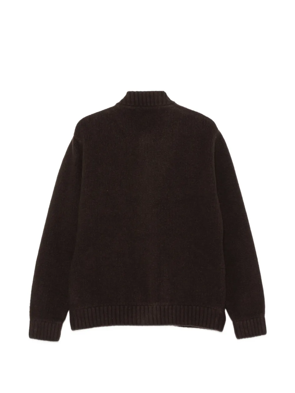 Zanone Vest met geribbelde afwerking en knopen Bruin