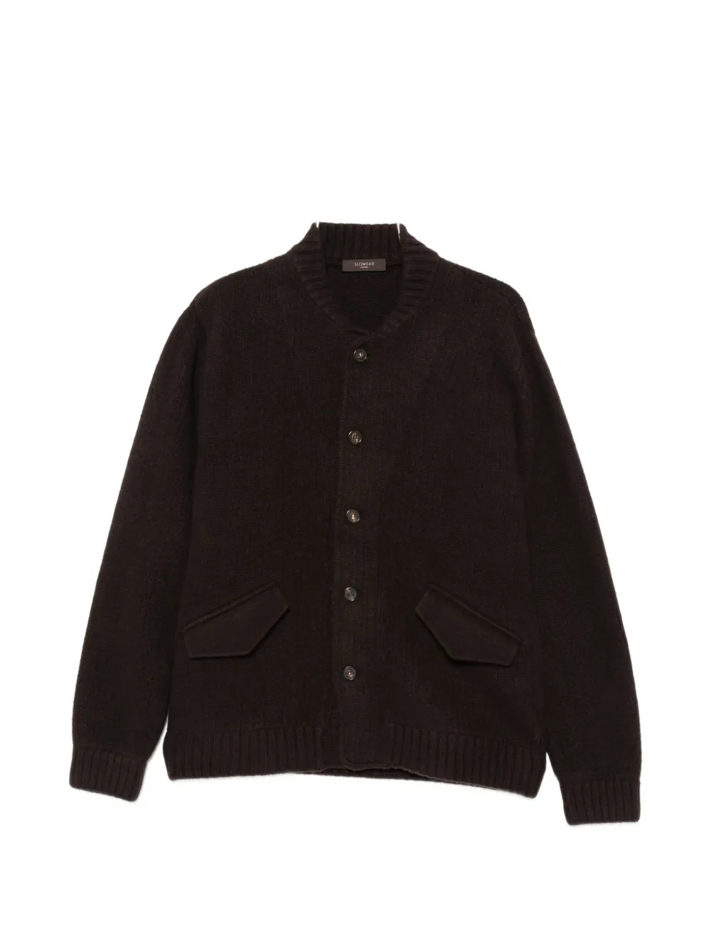 Zanone button-up rib-trimmed cardigan - Braun