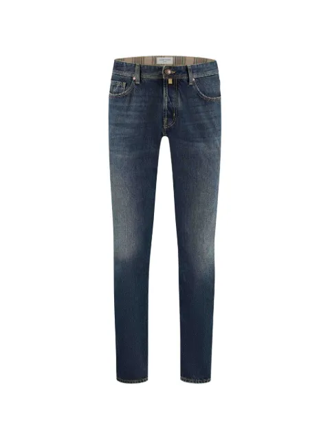 Jacob Cohën logo-patch whiskered jeans