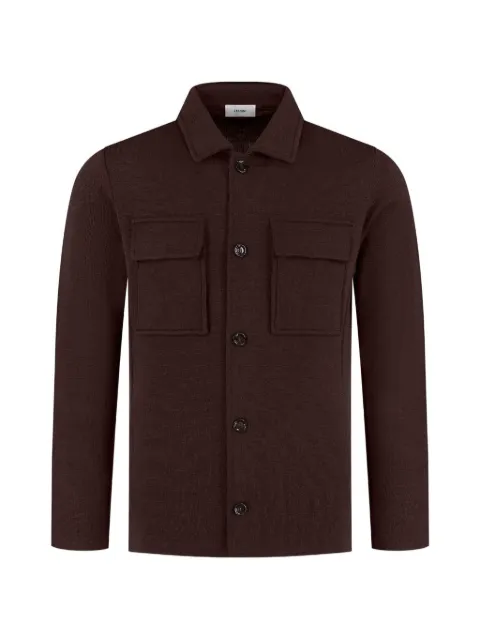 Lardini knitted flap-pocket jacket