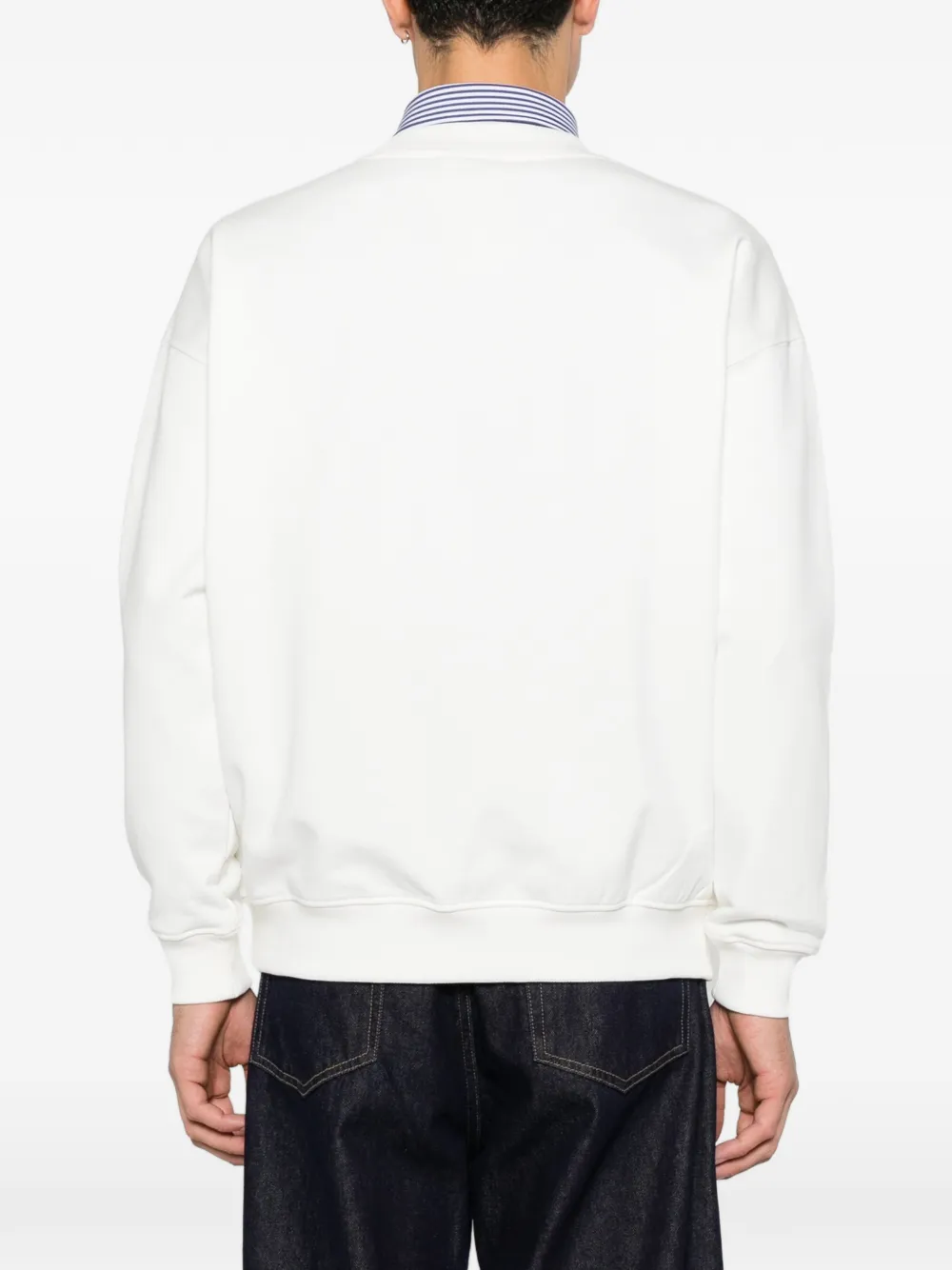 Drôle De Monsieur Sweater met logoprint Wit