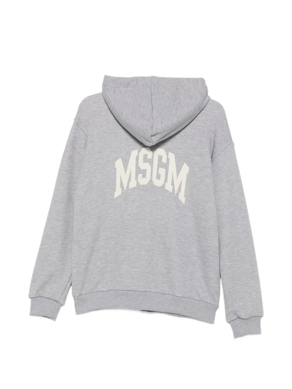MSGM Kids Hoodie met logoprint en rits Grijs