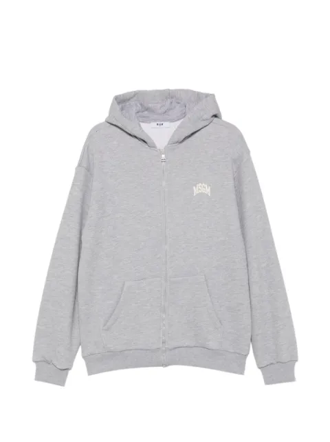 MSGM Kids logo-print zip-up hoodie